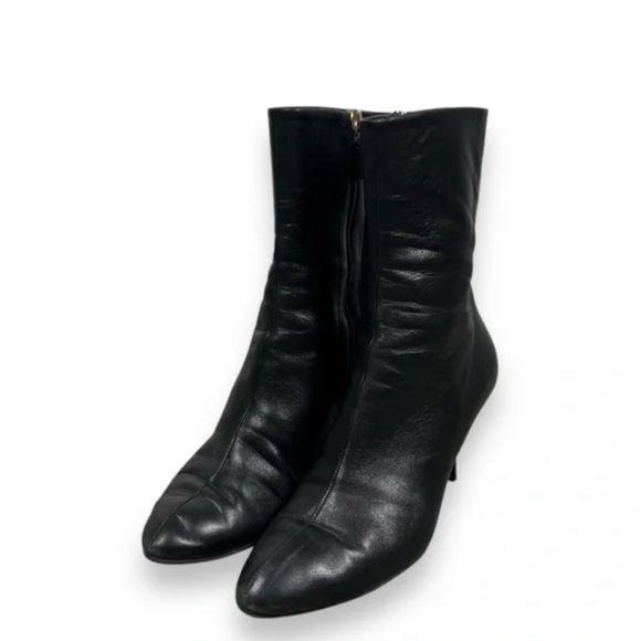 Sleek Black Ankle Boots with Tapered Heel - Picture 1 of 14